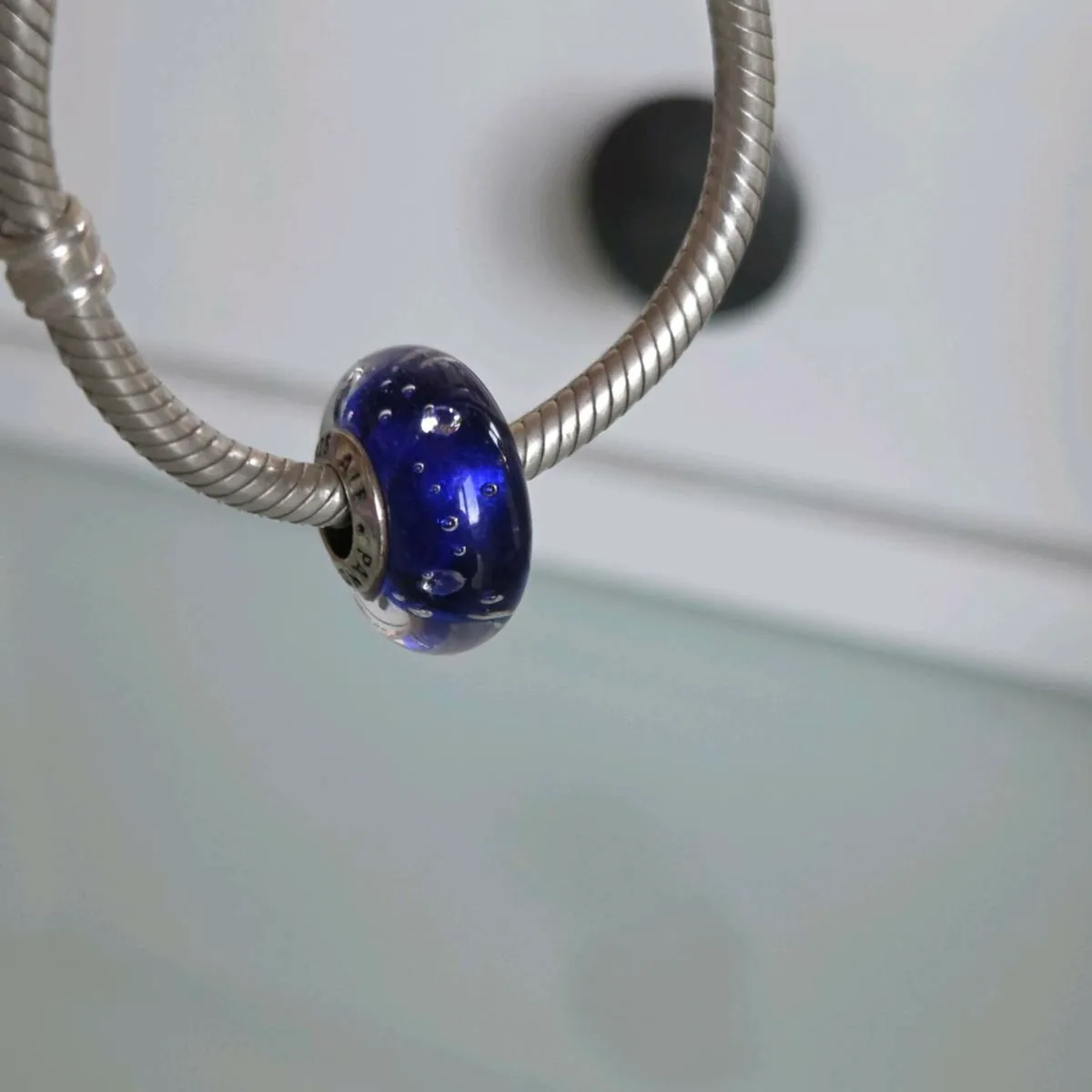 Pandora charm murano glass blue fizzle excellent - Image 2