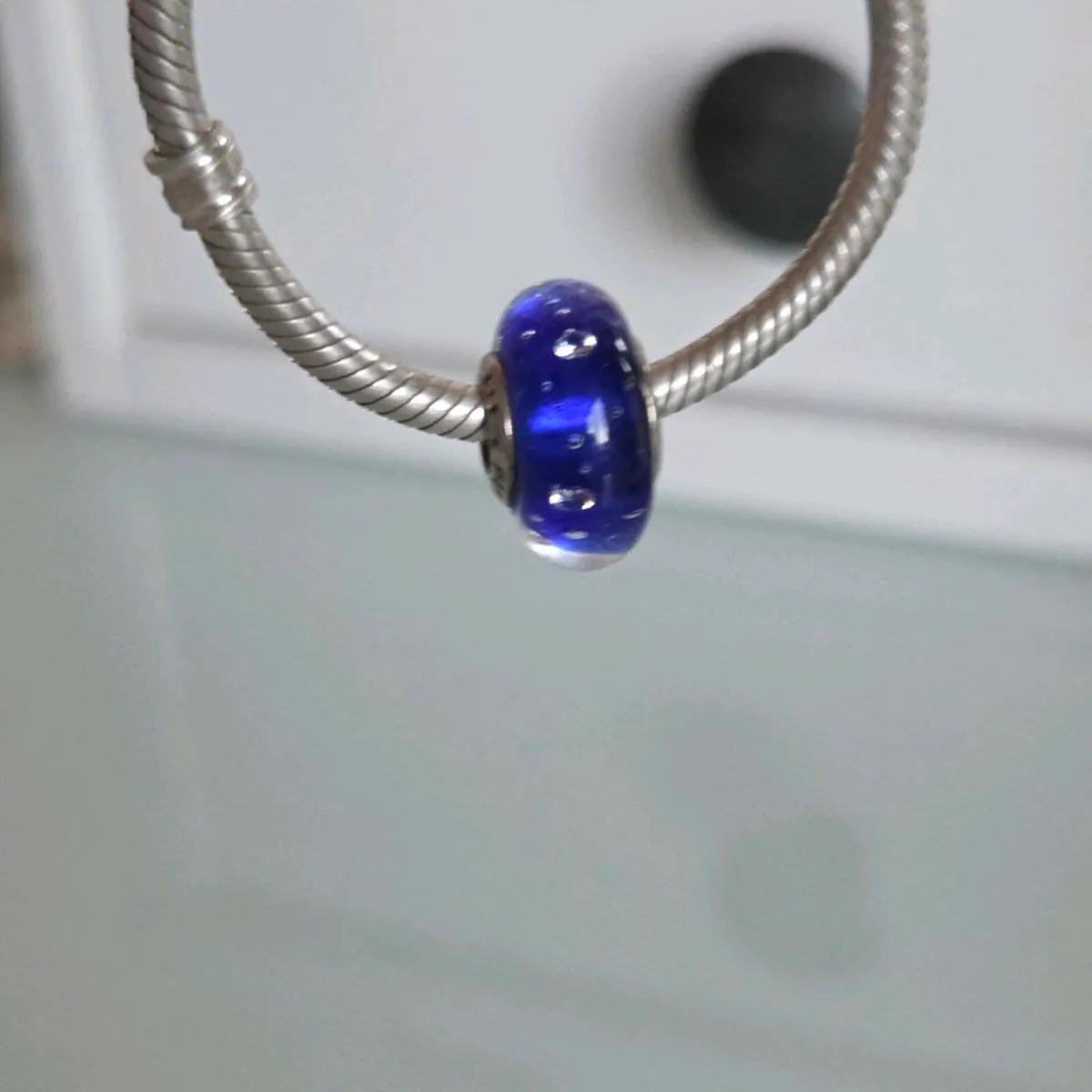 Pandora charm murano glass blue fizzle excellent - Image 3
