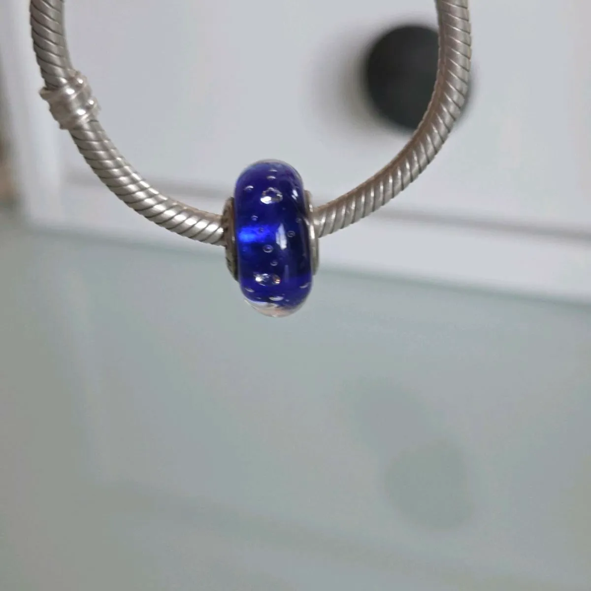 Pandora charm murano glass blue fizzle excellent - Image 4