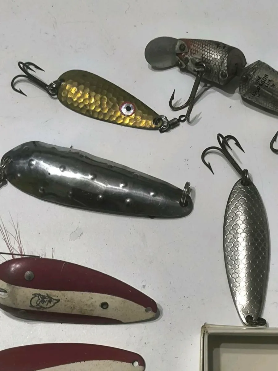 9 mixed spoons pike salmon perch vintage fishing - Image 2