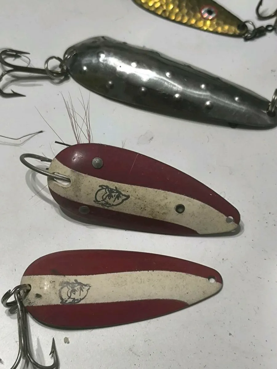 9 mixed spoons pike salmon perch vintage fishing - Image 3