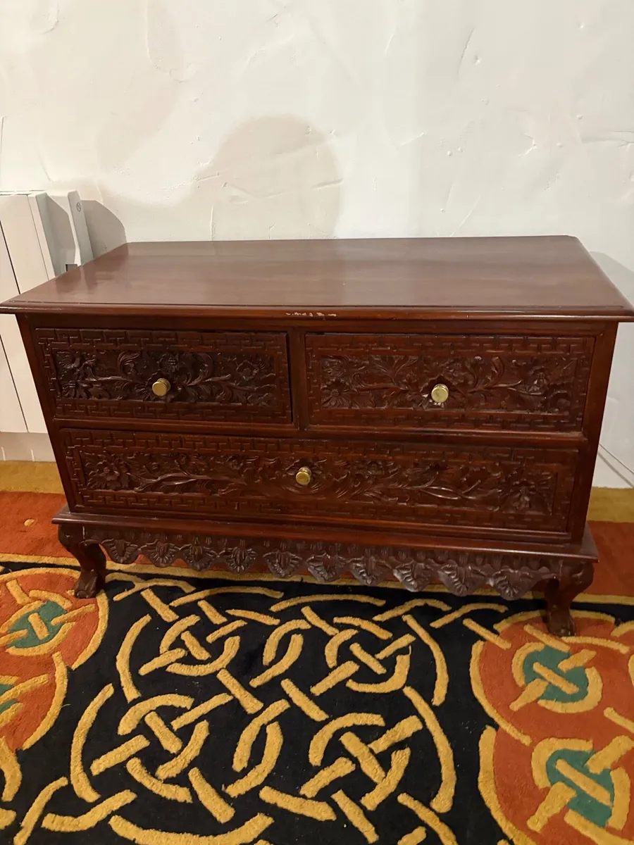 Solid Rosewoid Carved Unit - Image 1