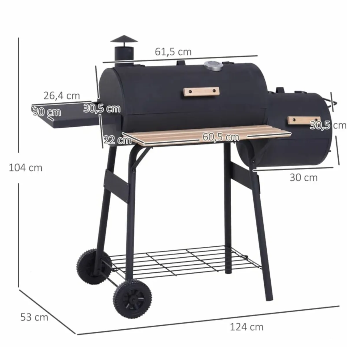 Portable Charcoal BBQ Grill, Cold-rolled Steel, So - Image 4