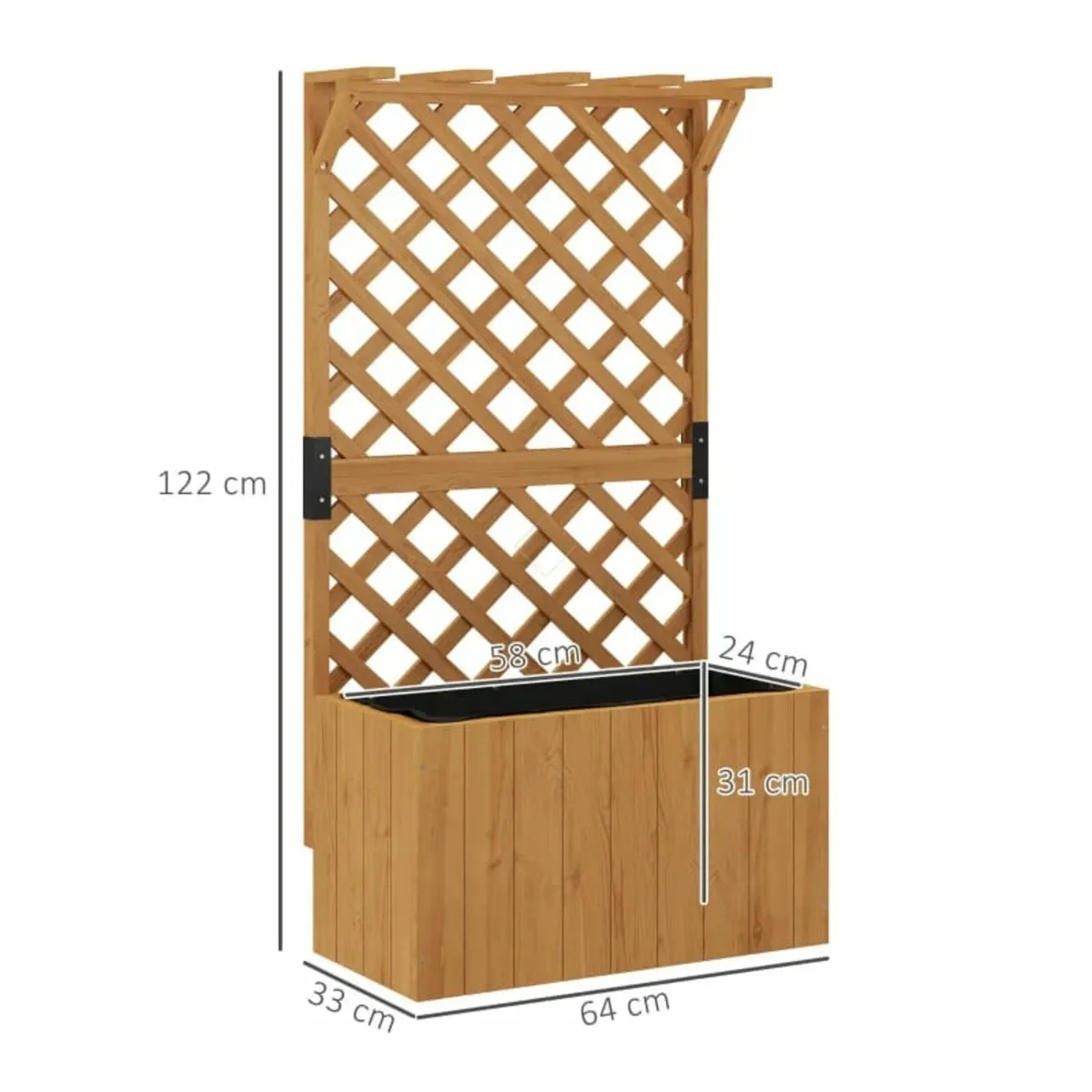Wooden Planter with Trellis, Freestanding Raised G - Image 3