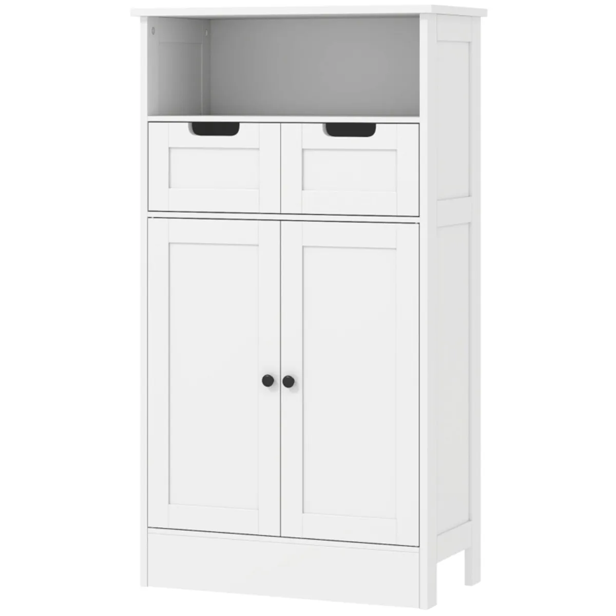 kleankin Bathroom cabinet with 2 drawers, door, 60 - Image 3