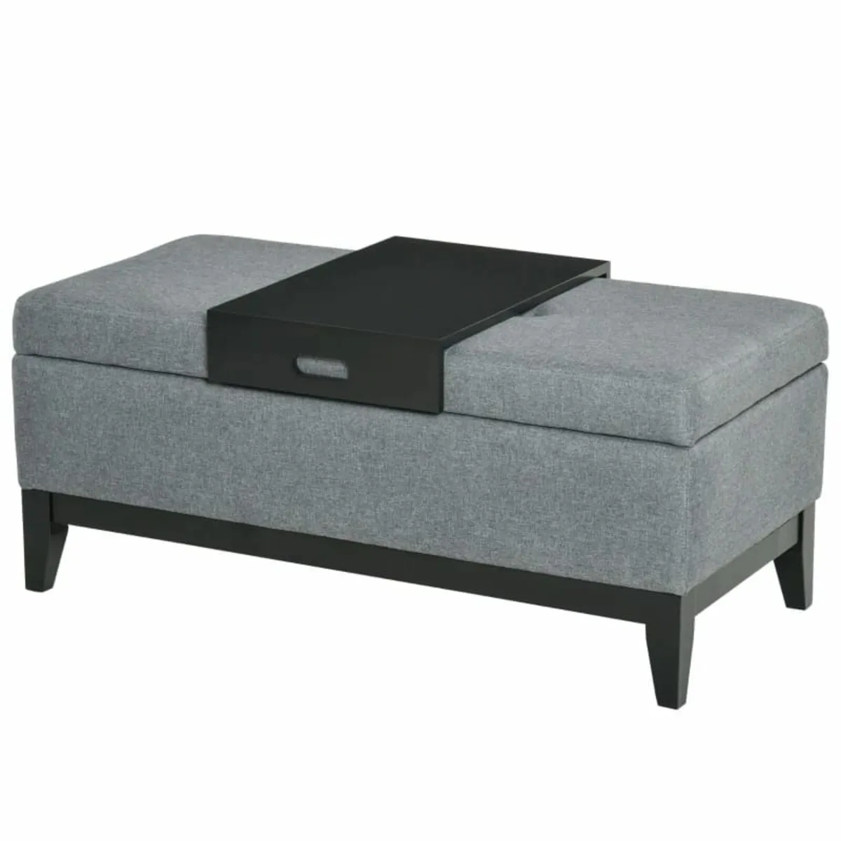 Bench with Storage, Removable Tray Upholstered Ben - Image 4