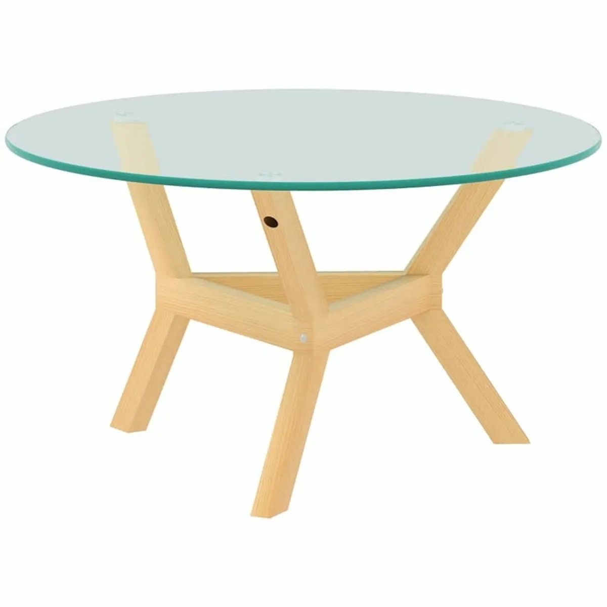 Round side table made of tempered glass with adjus - Image 1