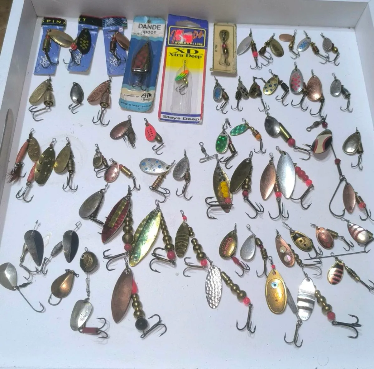 60 vintage spinners Mepps Abu stucki blue fox etc. - Image 1