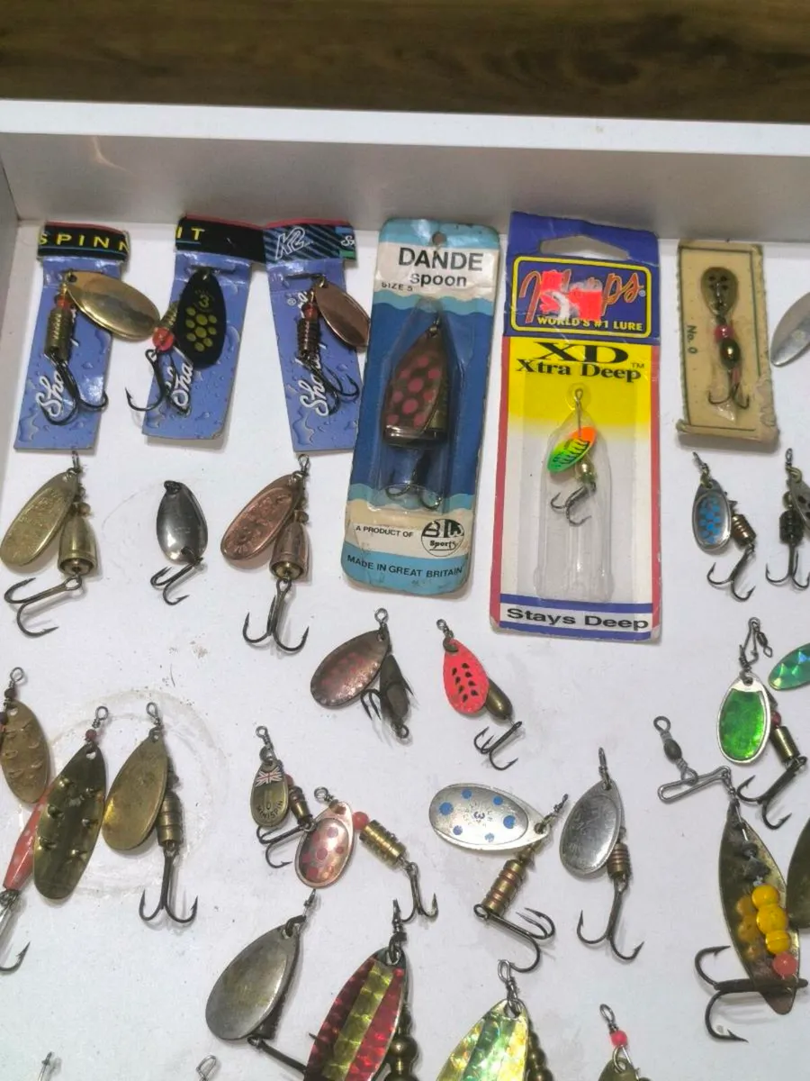 60 vintage spinners Mepps Abu stucki blue fox etc. - Image 2