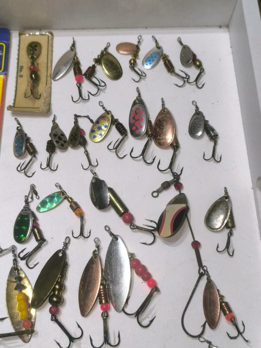 60 vintage spinners Mepps Abu stucki blue fox etc. - Image 3