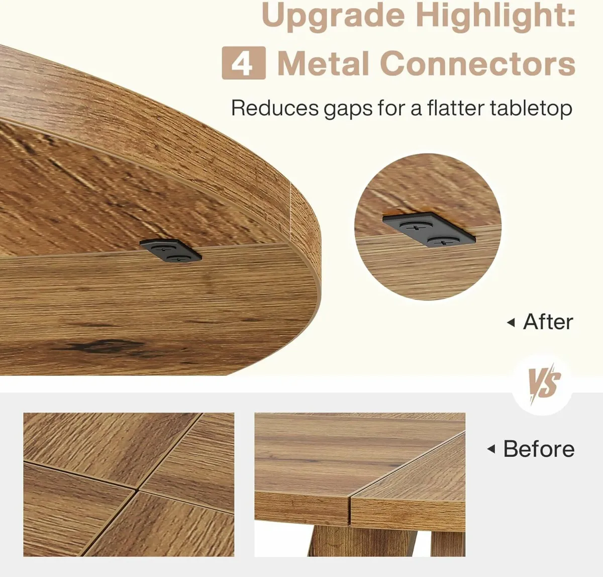 Round Dining Table, 120 cm Kitchen Table 4 People - Image 3