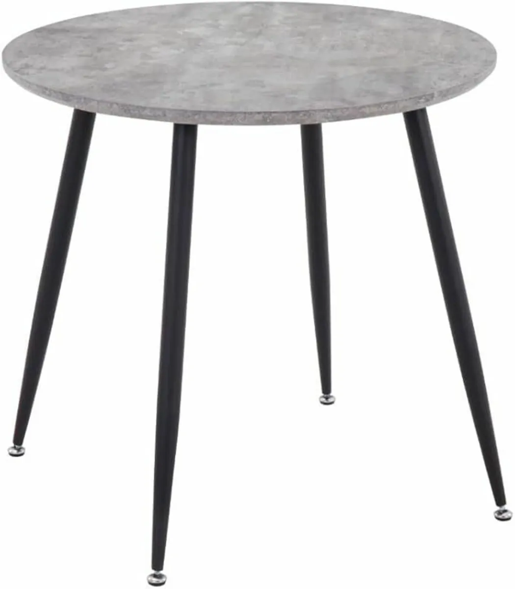 Round Dining Table 80cm Industrial Style Wooden - Image 2