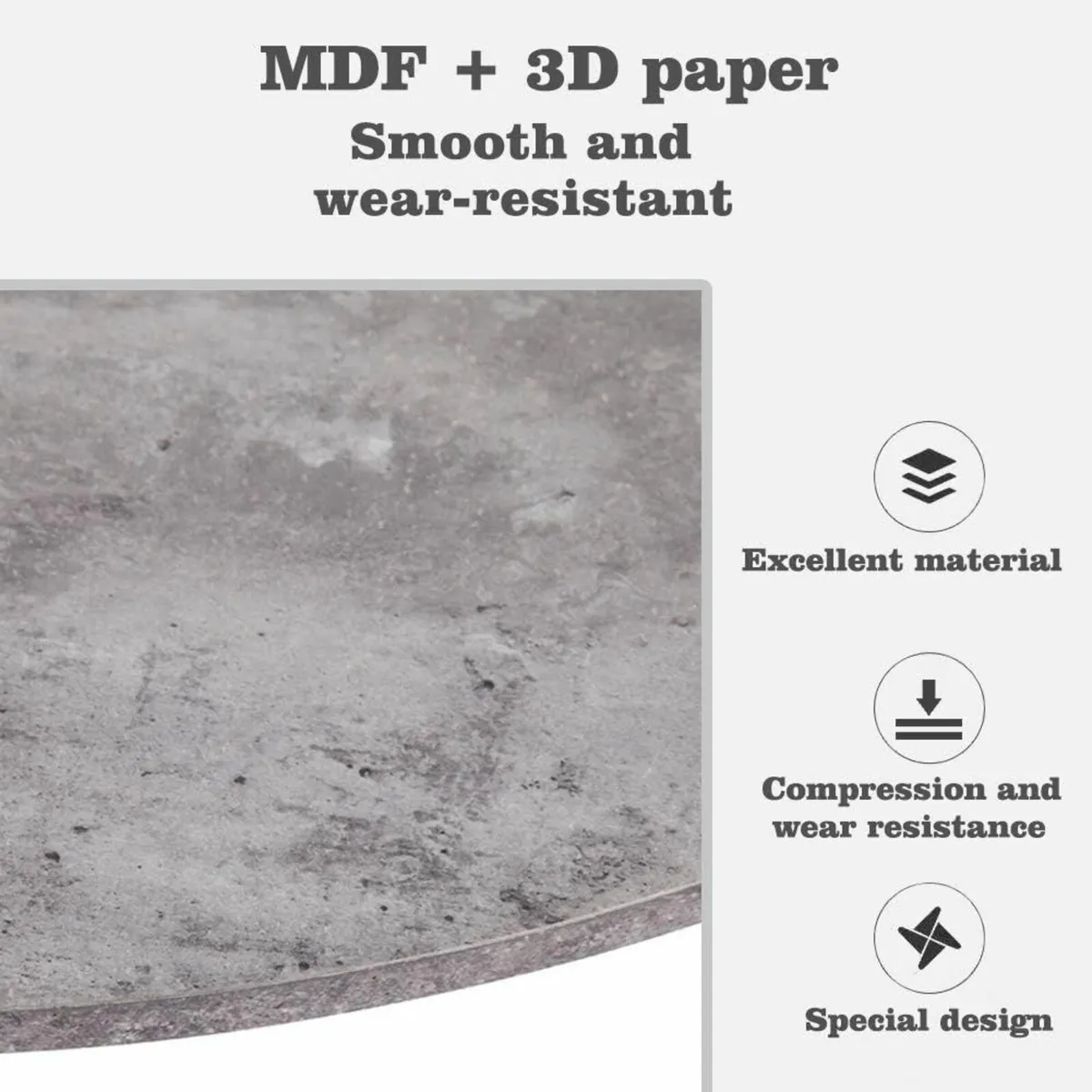 Round Dining Table 80cm Industrial Style Wooden - Image 4