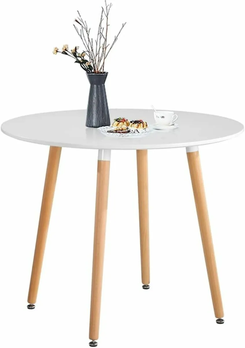 Round Dining Table Modern High Gloss Kitchen - Image 1