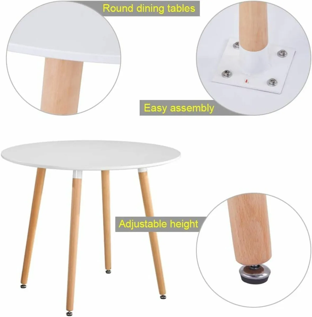 Round Dining Table Modern High Gloss Kitchen - Image 4