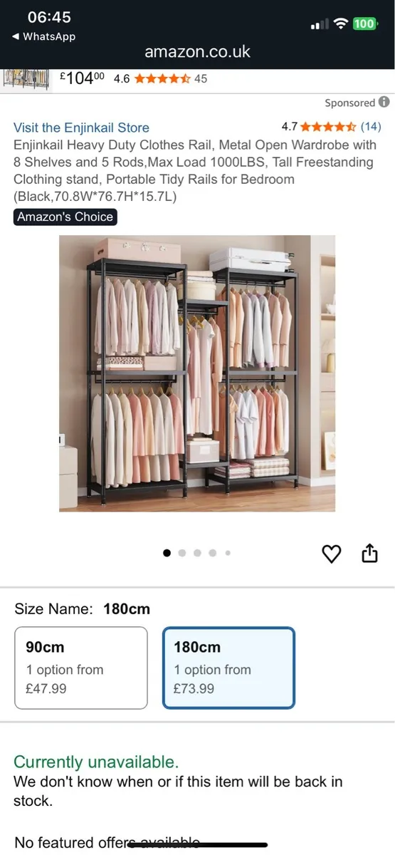 Clothes rack like new wardrobe hanging rail - Image 4