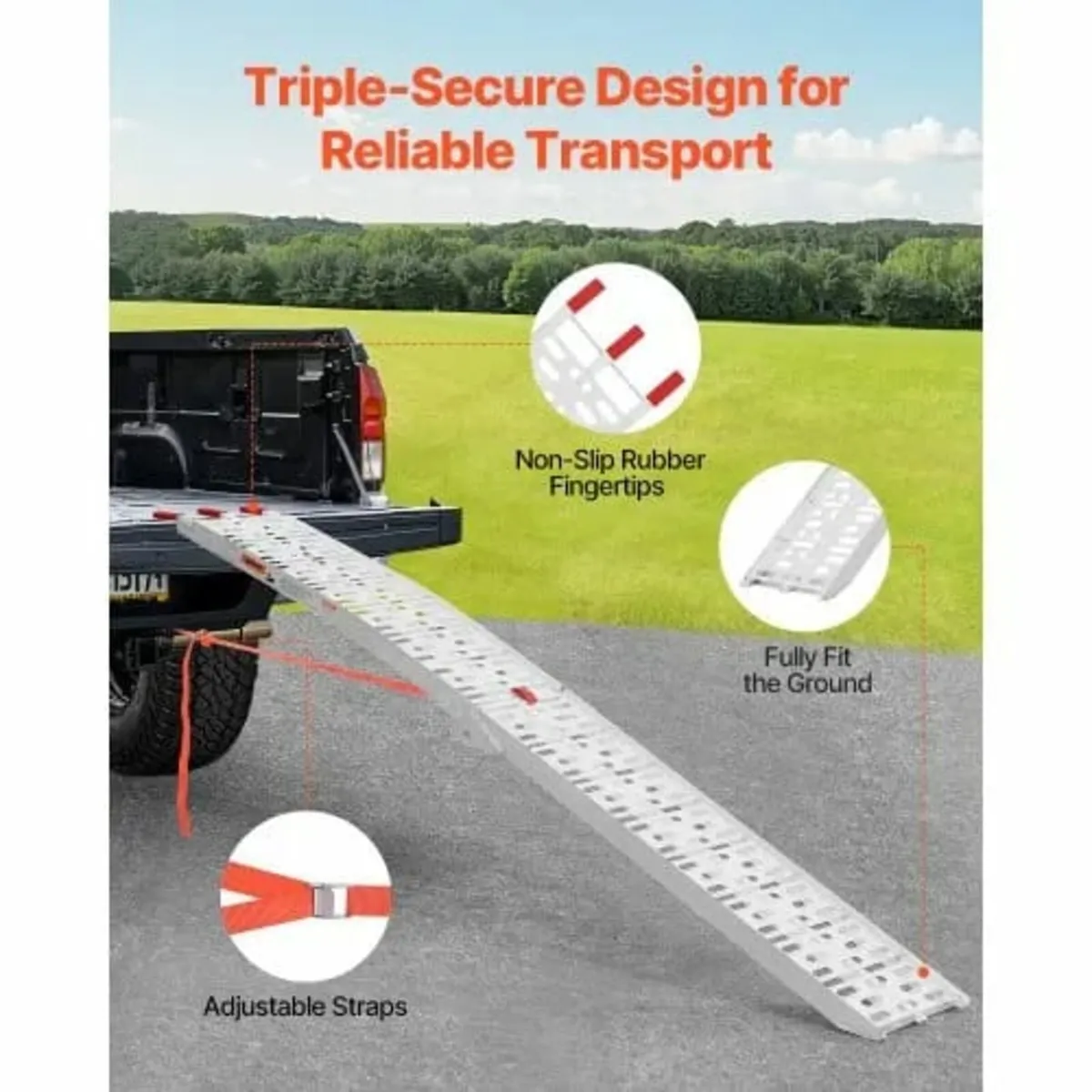 Aluminum Ramps, 750 lbs, 1Pcs Heavy-duty Ramps wit - Image 4