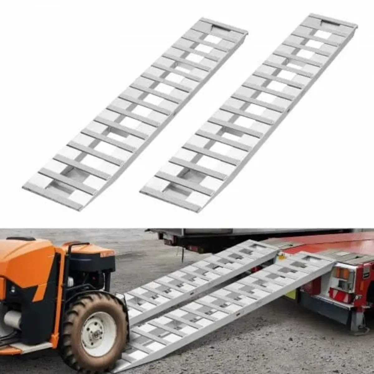 Loading Ramps, 2 Pcs 2400 x 380 mm, Durable Alumin - Image 1