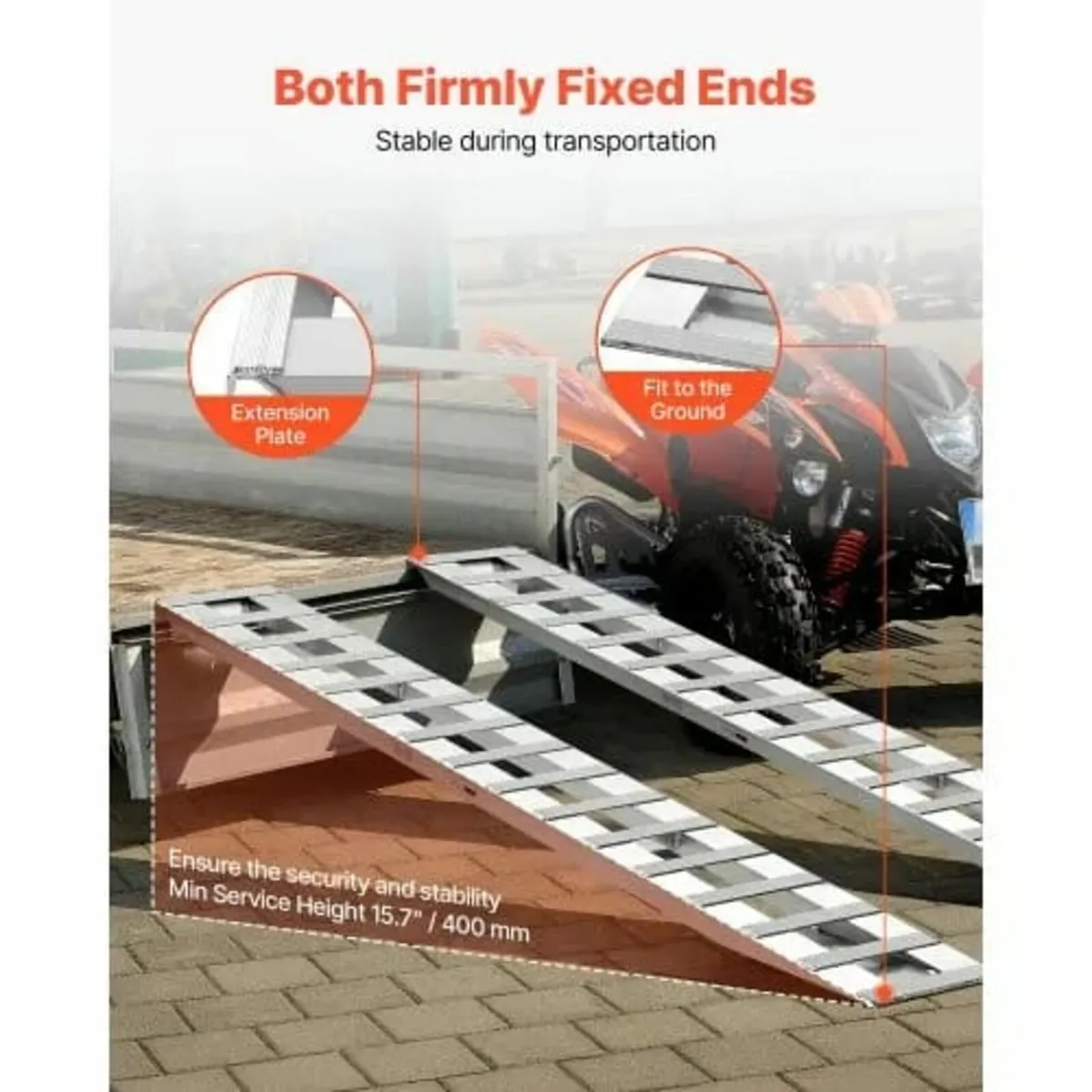 Loading Ramps, 2 Pcs 2400 x 380 mm, Durable Alumin - Image 4