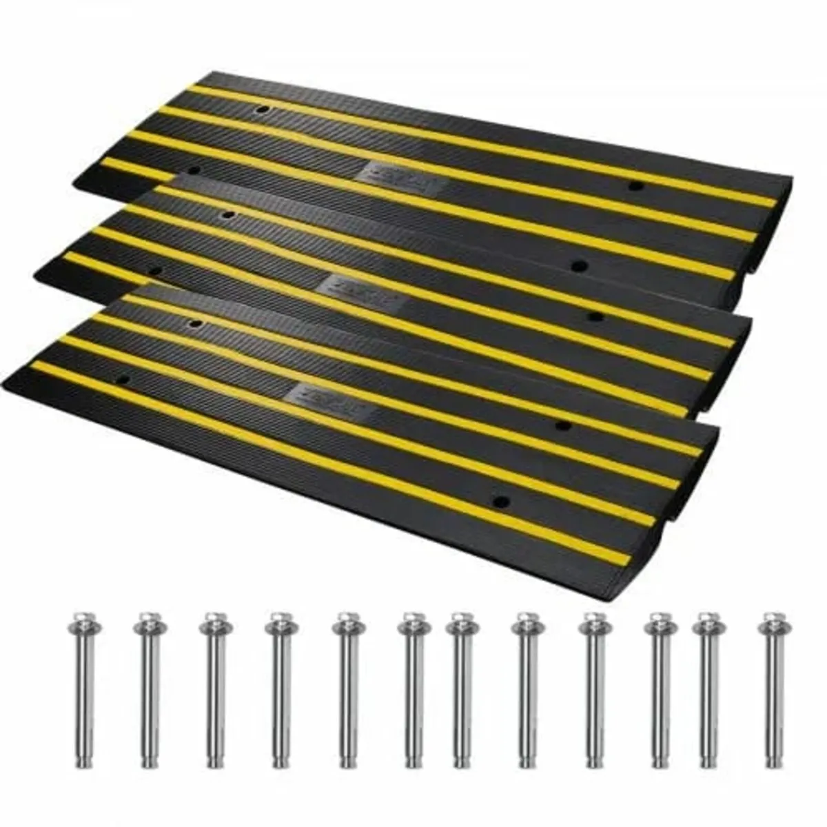 Curb Ramp Rubber Driveway Ramp 3 Pack 2.6" Rise 15 - Image 1