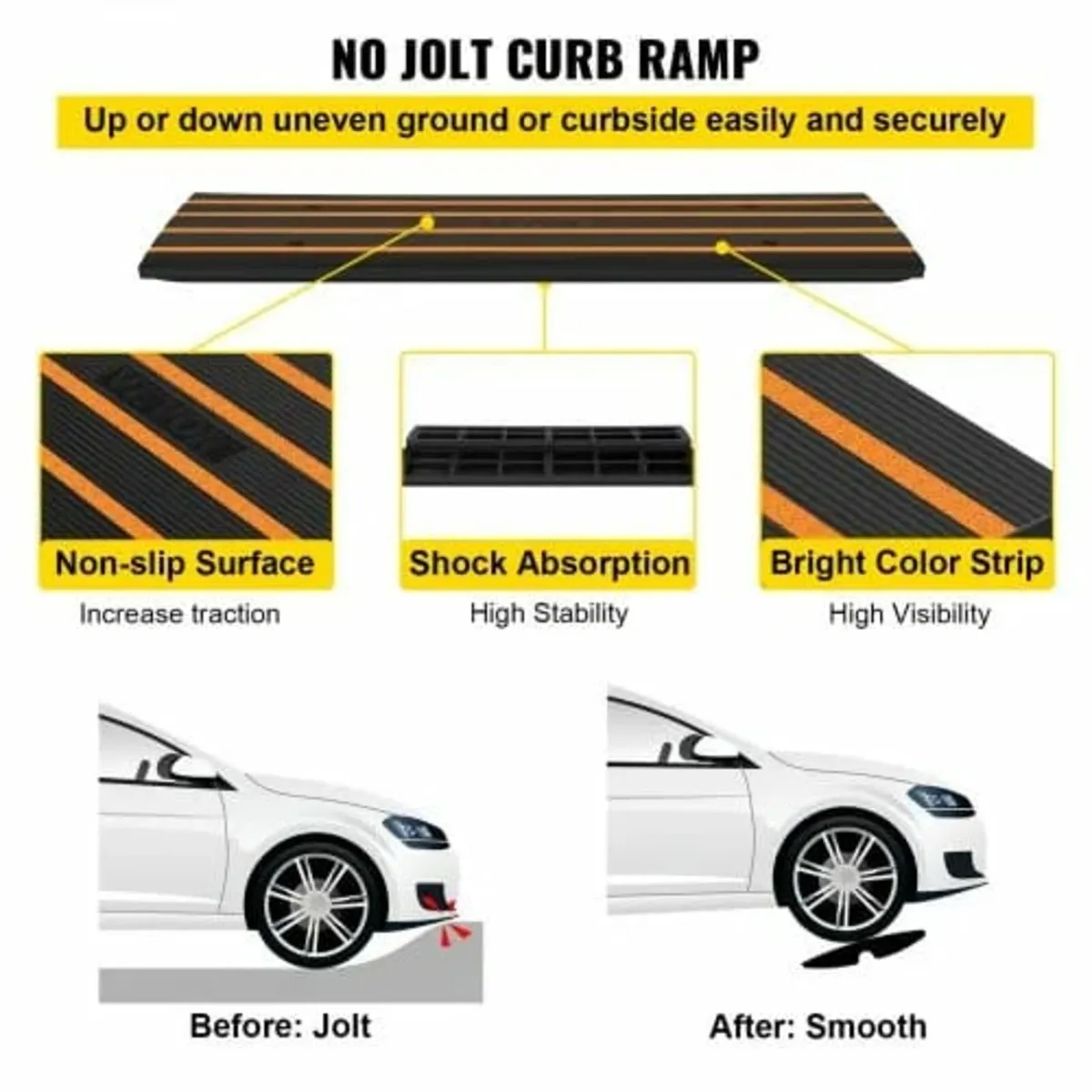 Curb Ramp Rubber Driveway Ramp 3 Pack 2.6" Rise 15 - Image 2