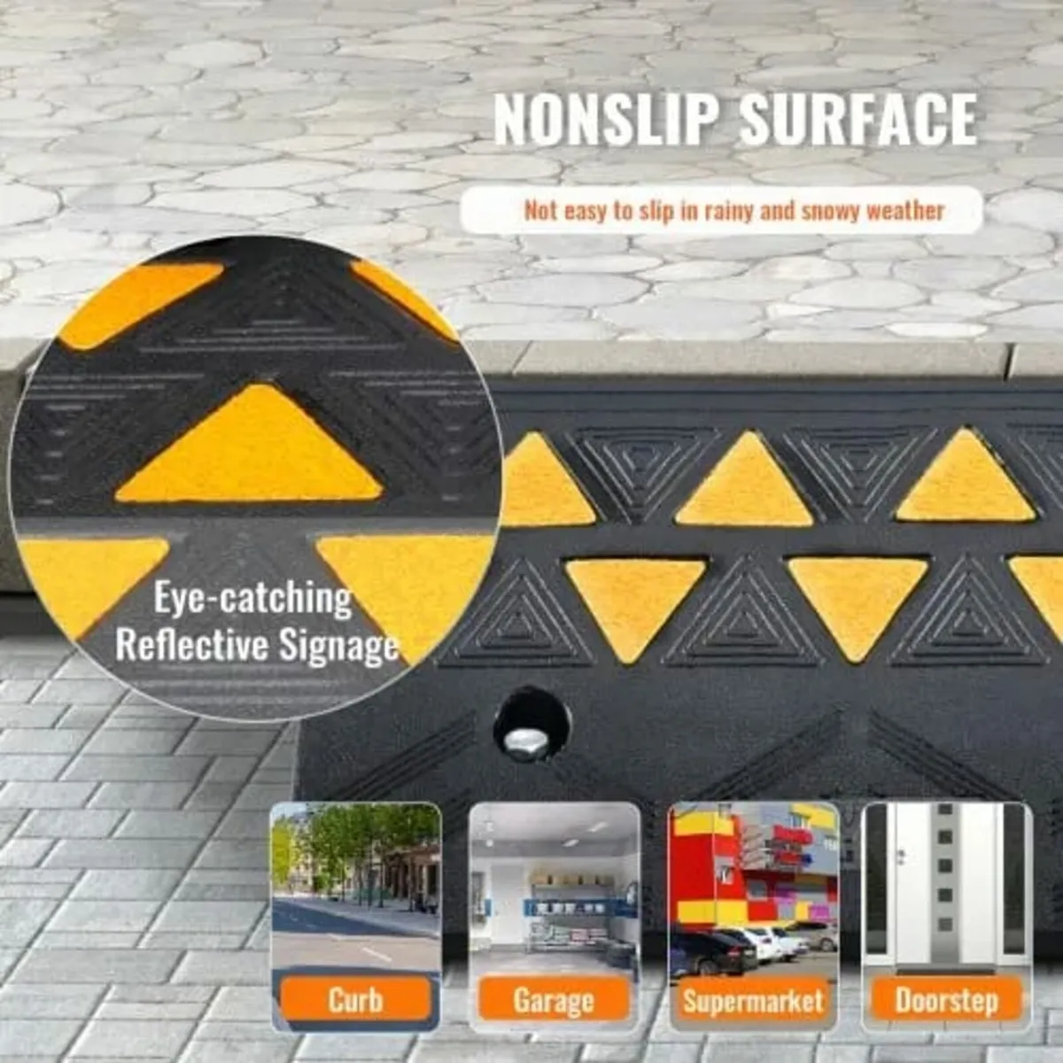 Rubber Curb Ramp 2 Pack, 4.3" Rise Height Heavy-Du - Image 2