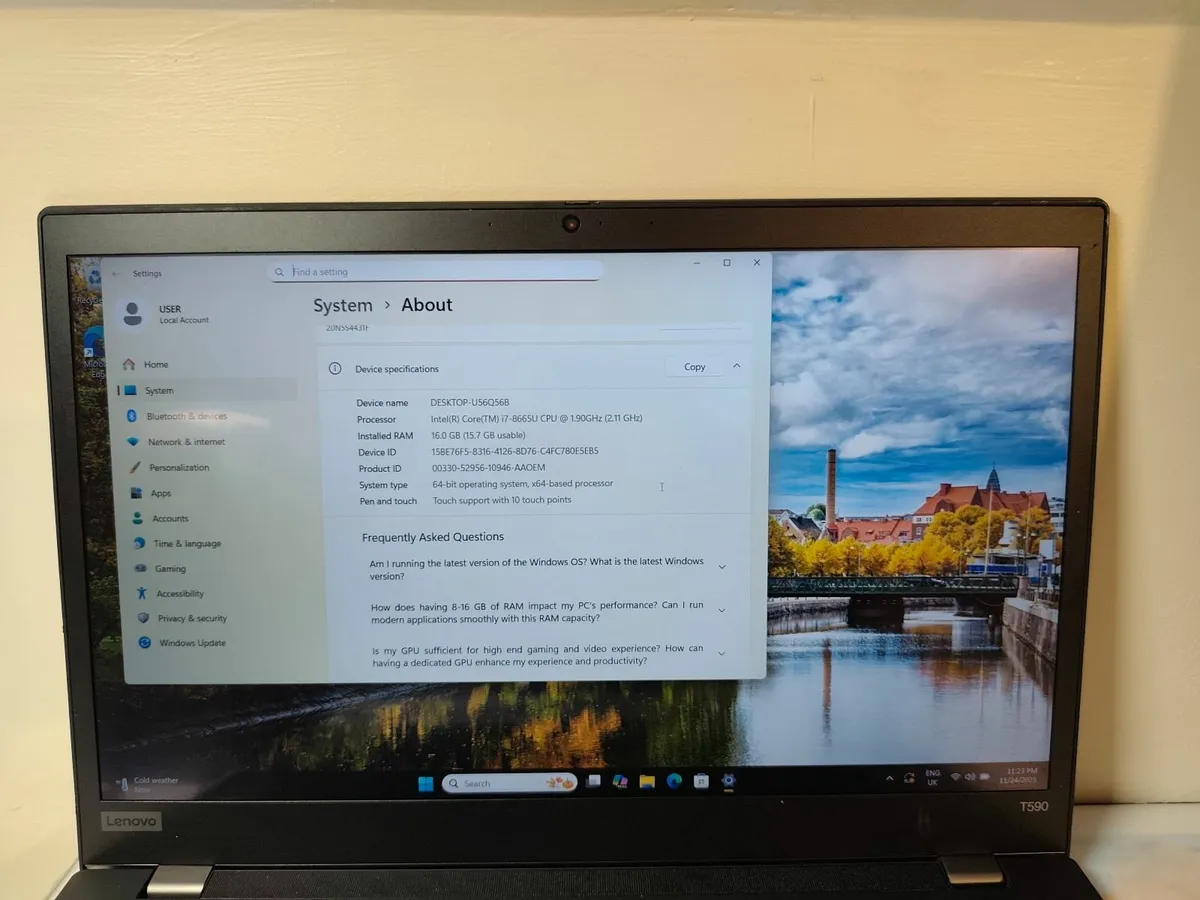 Lenovo ThinkPad T590 Intel i7 8th Gen | 16GB RAM | - Image 4