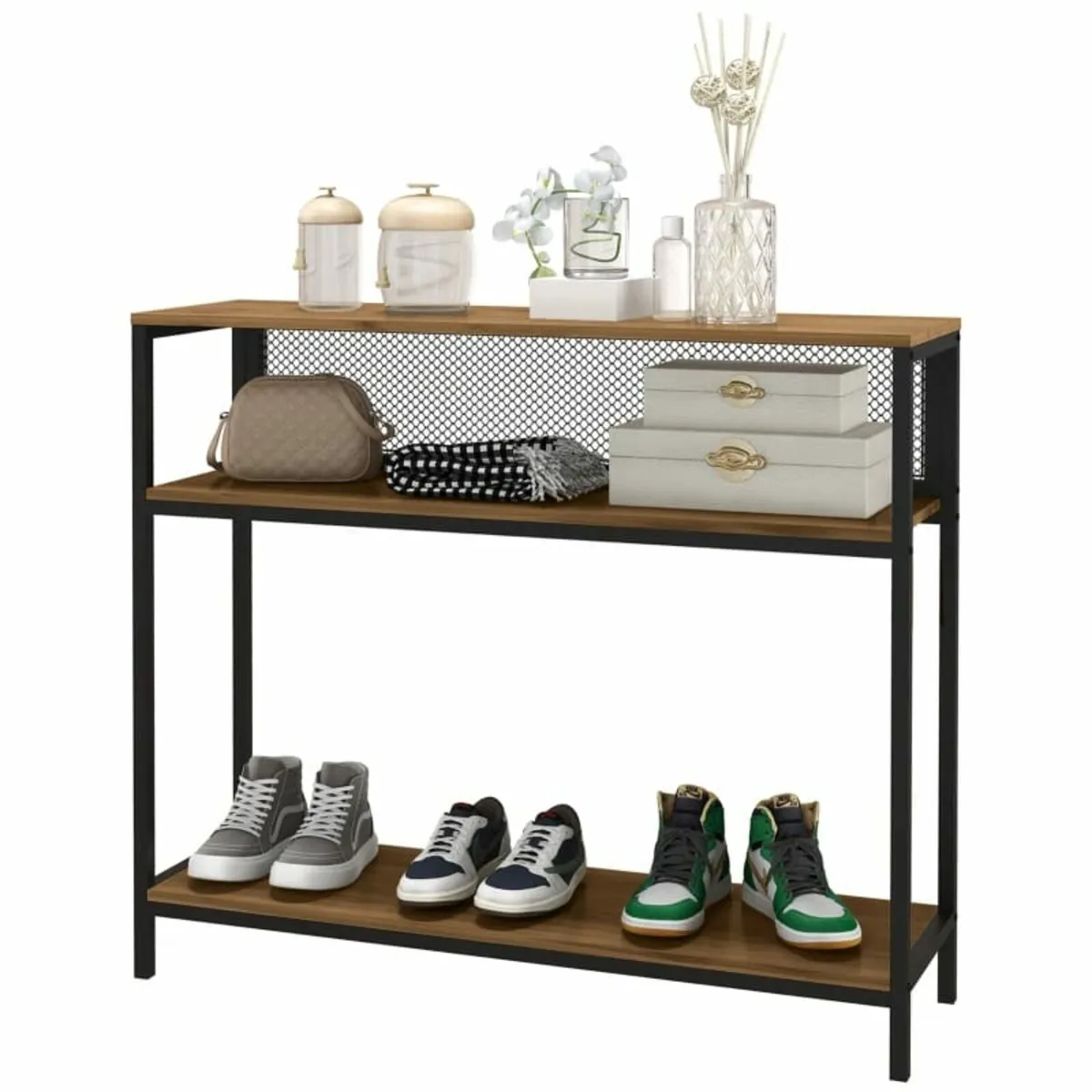 Sideboard Console Table Hall Shelf, Industrial Des - Image 4