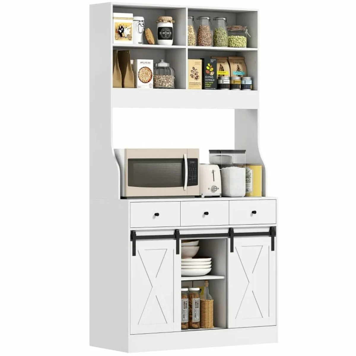cabinet with shelves, cupboards, drawers and workt - Image 1