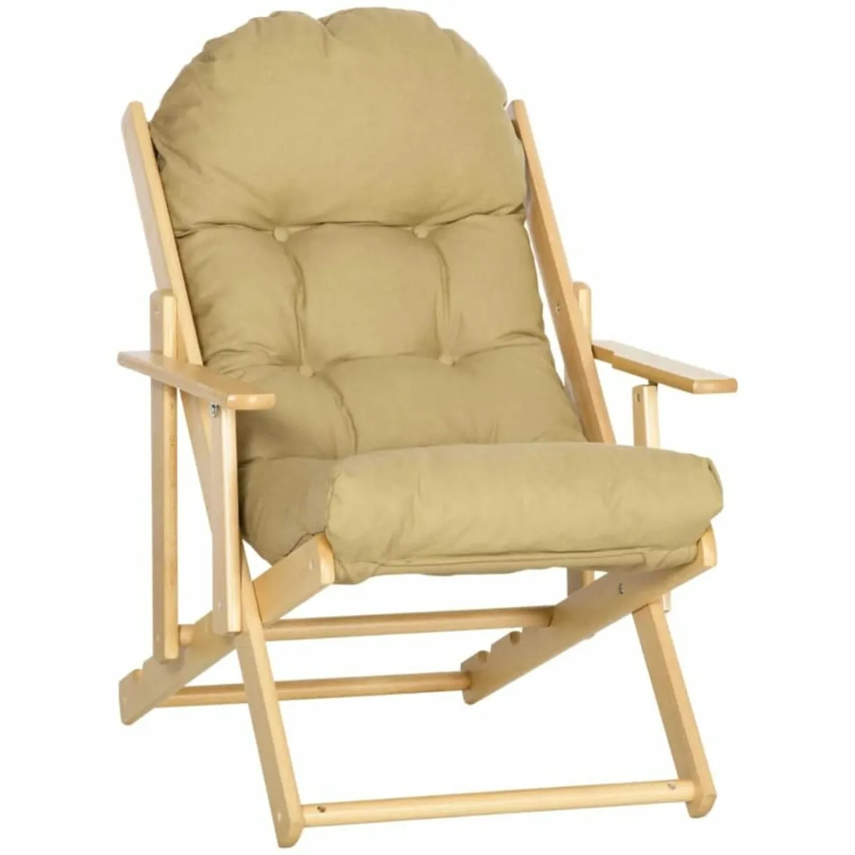 Accent chair, Recliner, Adjustable backrest, Beech - Image 1