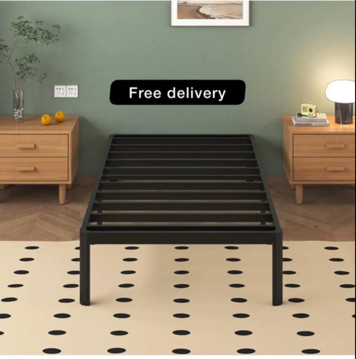 3ft Single Bed Frame with Rounded Corner Legs