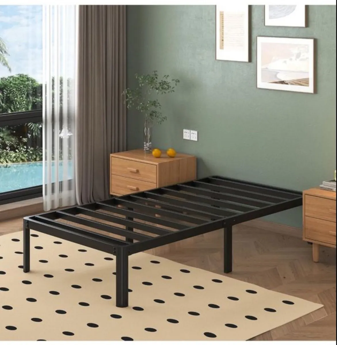 3ft Single Bed Frame with Rounded Corner Legs