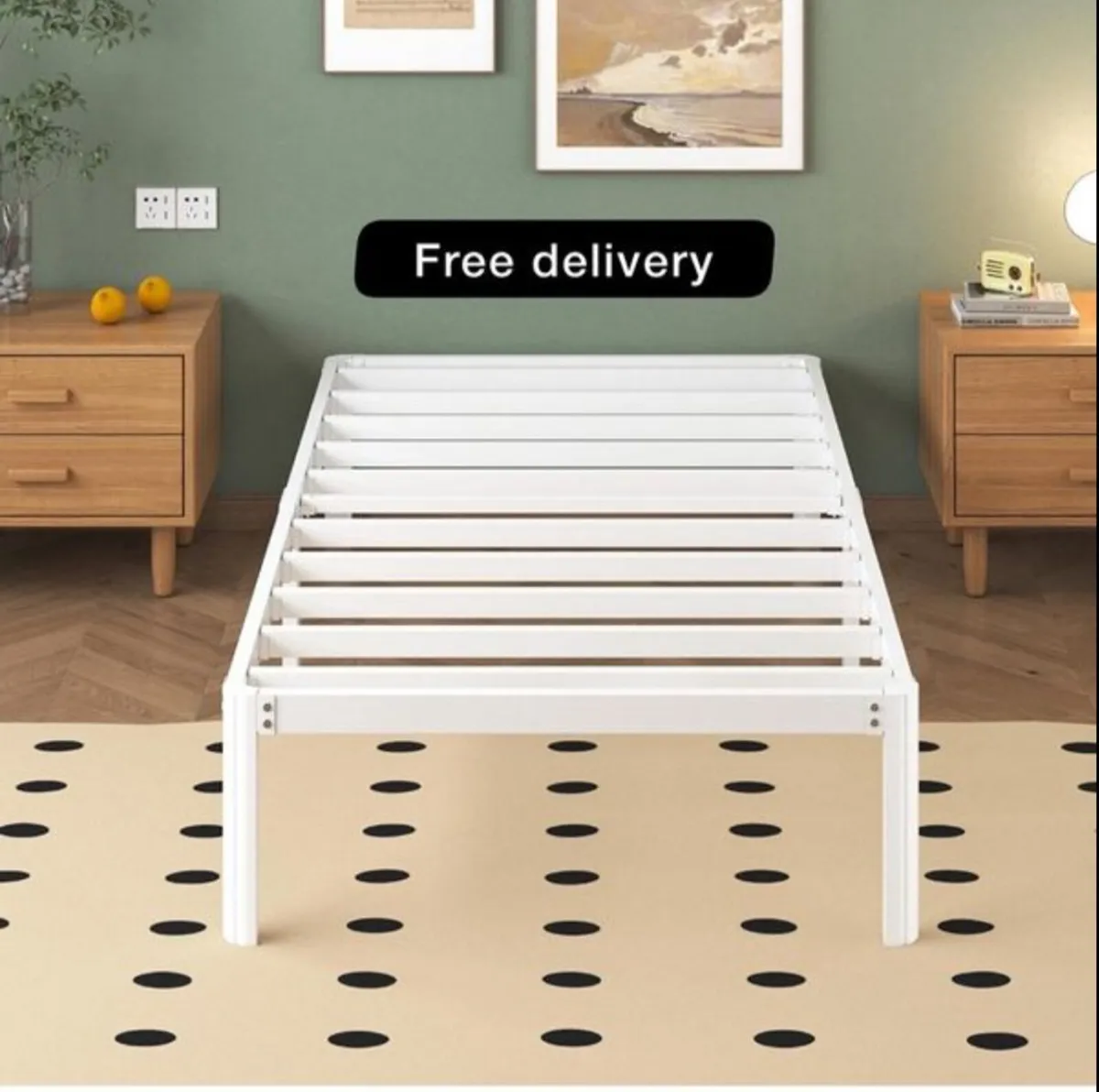 3ft Single Bed Frame with Rounded Corner Legs