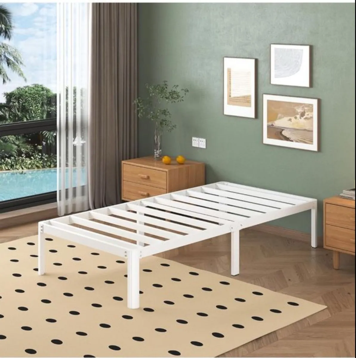 3ft Single Bed Frame with Rounded Corner Legs