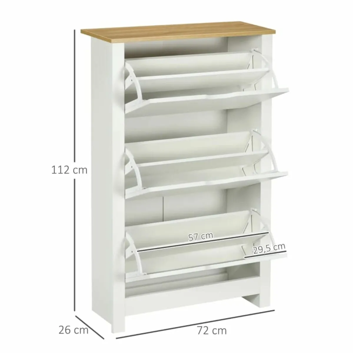 cabinet shoe rack shoe storage, 3 compartments, 18 - Image 3