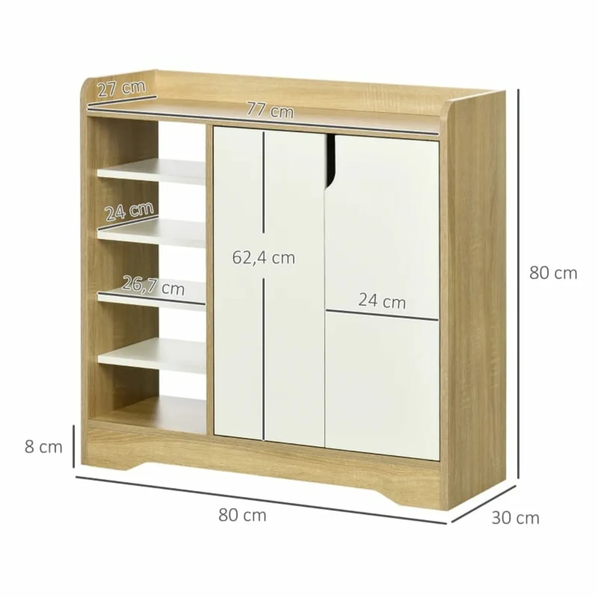 Storage with Double Doors and Open Shelves 13 Pair - Image 3