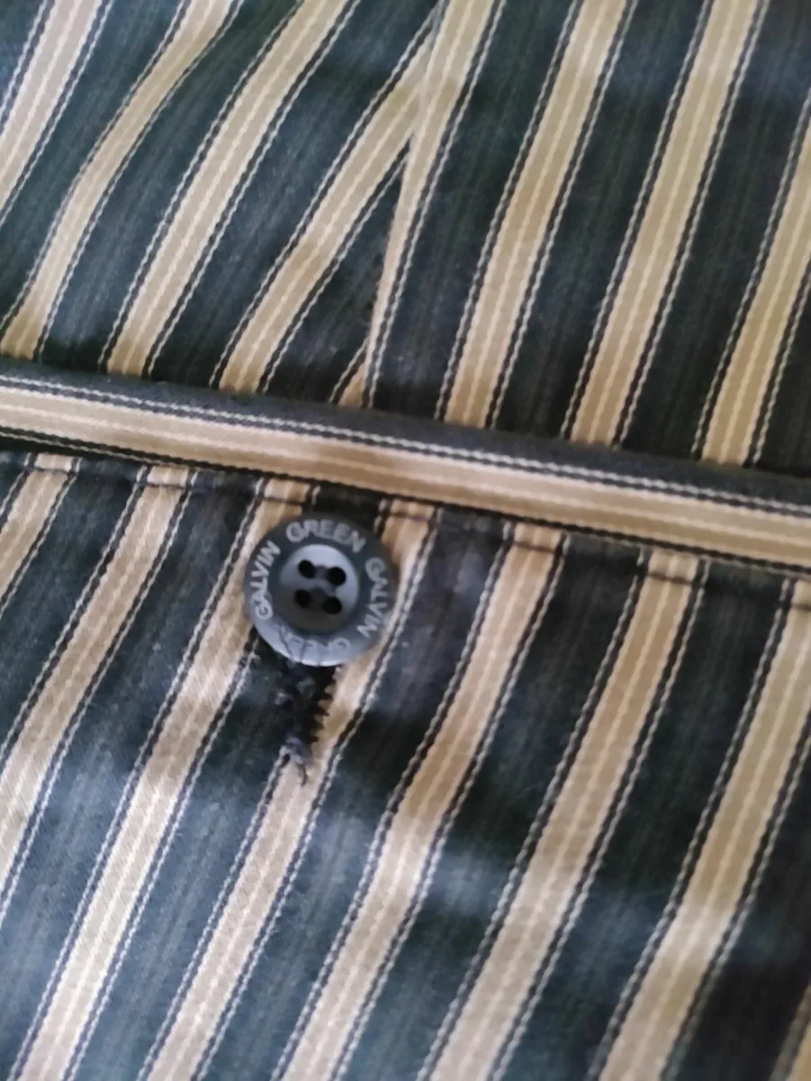 Galvin Green Pinstripe trousers 35/31 Blk/Gold - Image 2