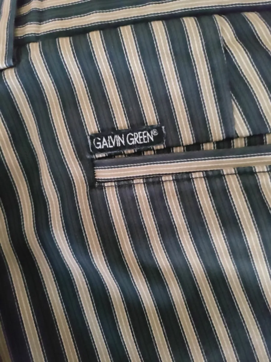 Galvin Green Pinstripe trousers 35/31 Blk/Gold - Image 1