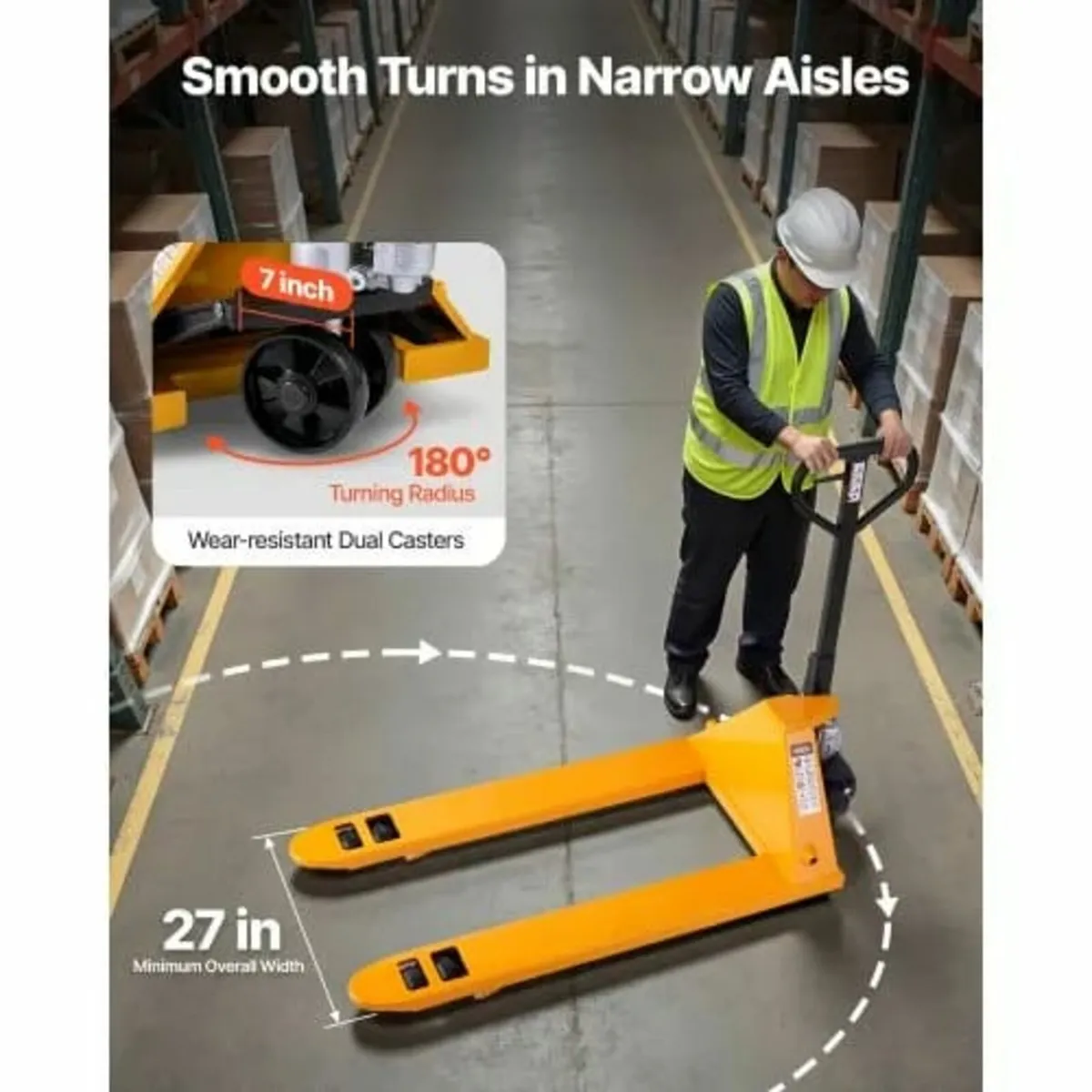 Pallet Jack, 2.5T Load Capacity, Manual Pallet Tru - Image 3