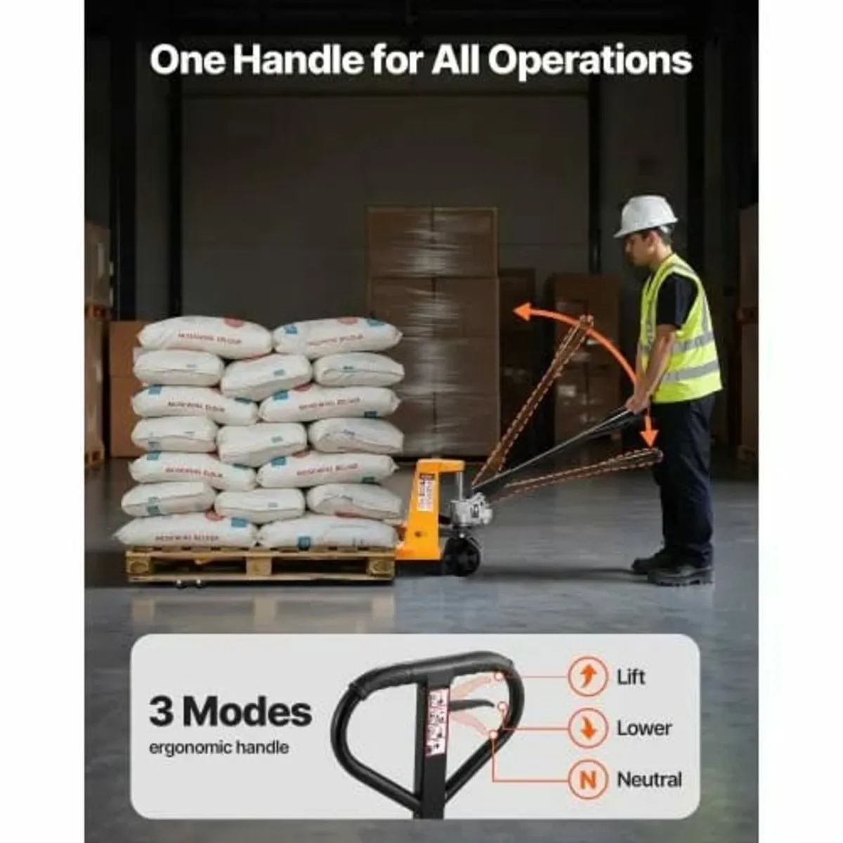 Pallet Jack, 2.5T Load Capacity, Manual Pallet Tru - Image 4