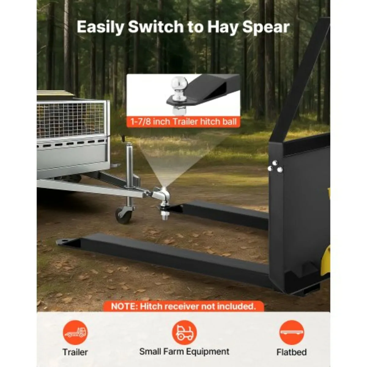 Skid Steer Pallet Forks, 1179 kg Rated Capacity, P - Image 3