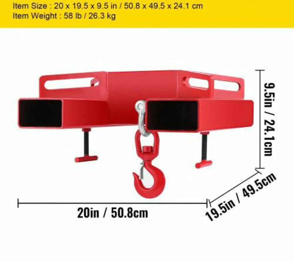 3 Ton Forklift Lifting Hook 6000 LBS/3000KG Capaci - Image 2