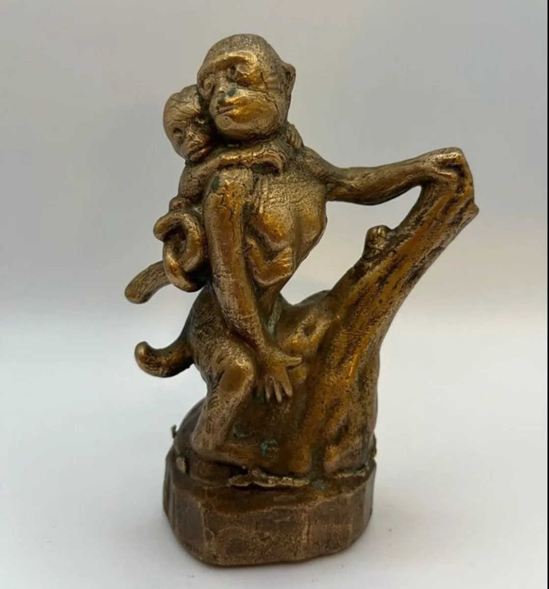 Bronze Monkey & Baby – Tree Branch Sculpture