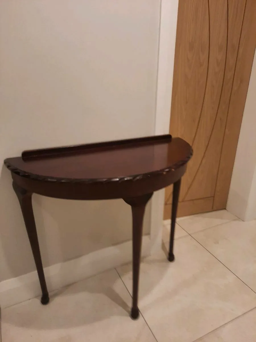 Mahogany Half Circle Console Table - Image 2