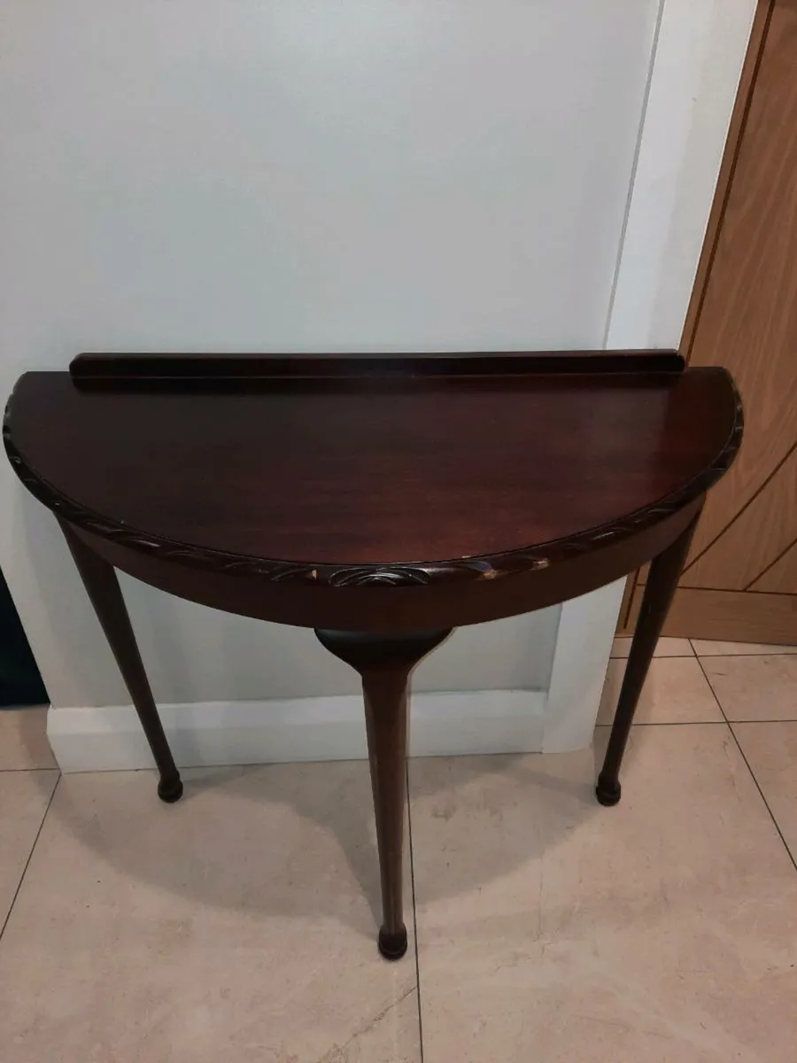 Mahogany Half Circle Console Table - Image 3