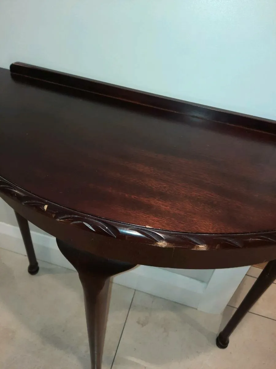 Mahogany Half Circle Console Table - Image 4