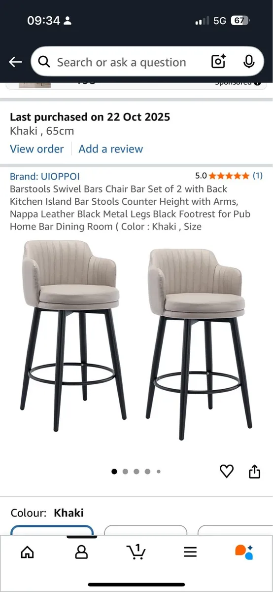4 Bar Stools 65cm - Image 1