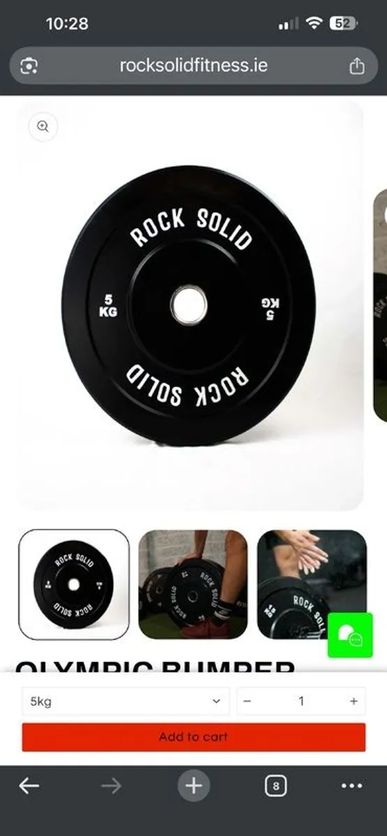 Olympic Bumper Plates - 100kg Set - Image 4