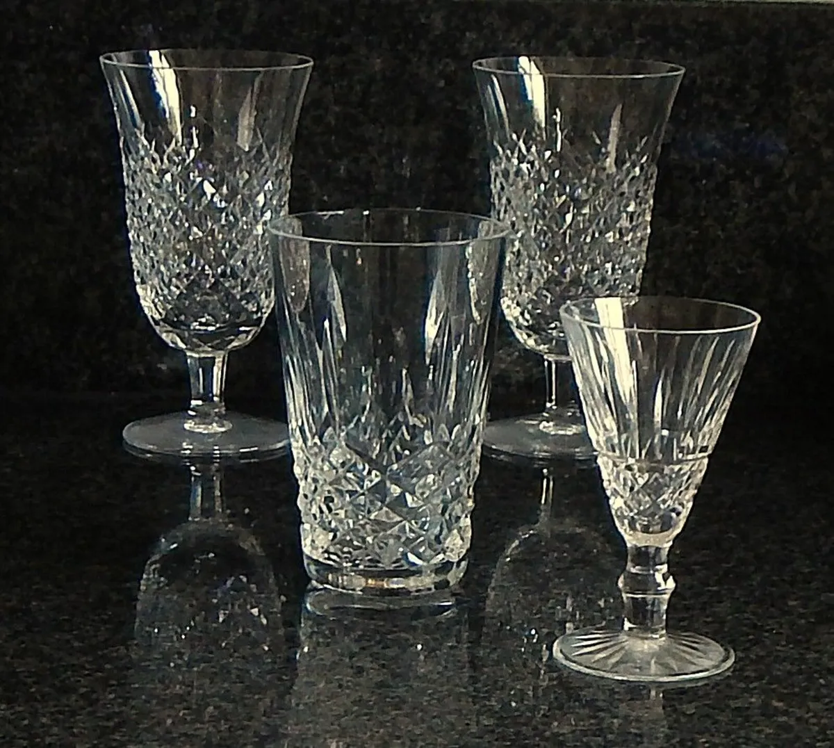 Selection of Vintage Waterford Crystal Cut Glasses - Image 1