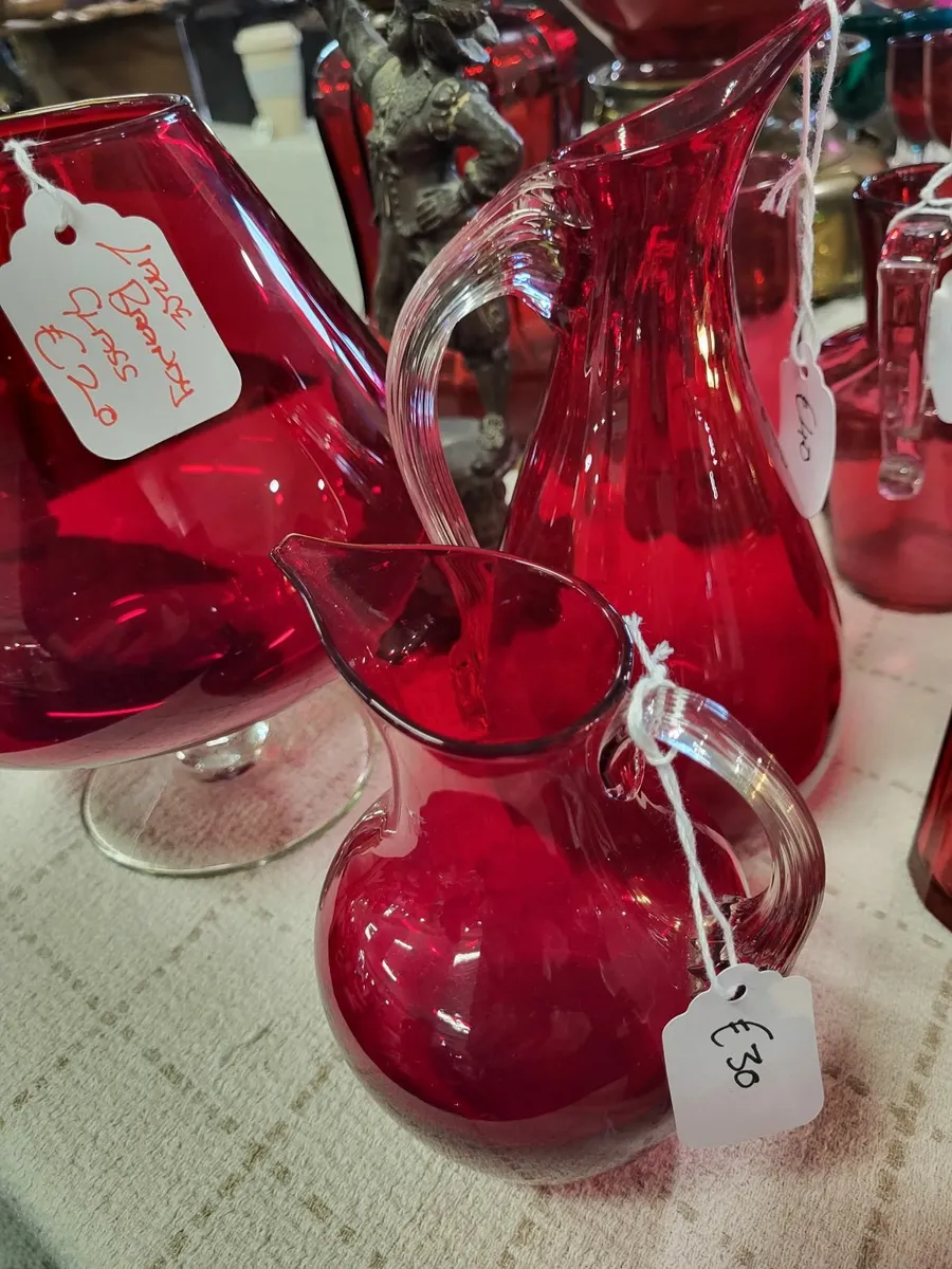 Antique cranberry glaswear - Image 3